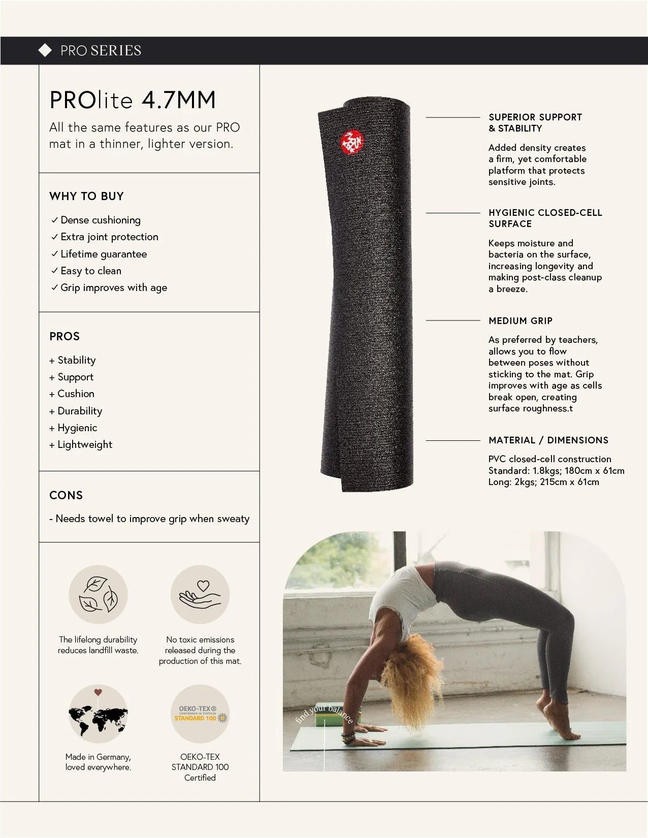 Manduka Yoga Mat PRO-Lite Elderberry