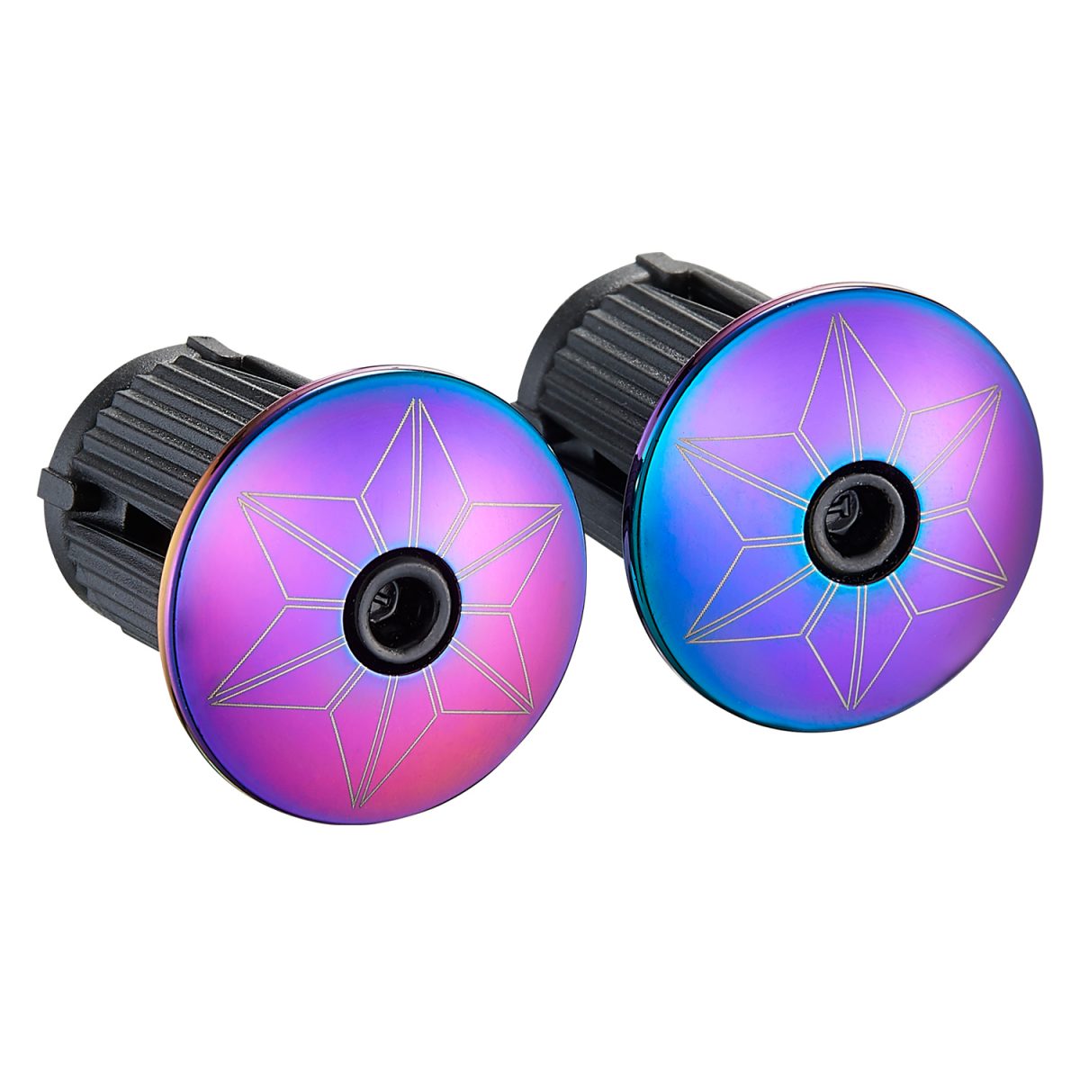 Supacaz Super Sticky Kush - Star Fade - Oil Slick + Oil Slick Plugs
