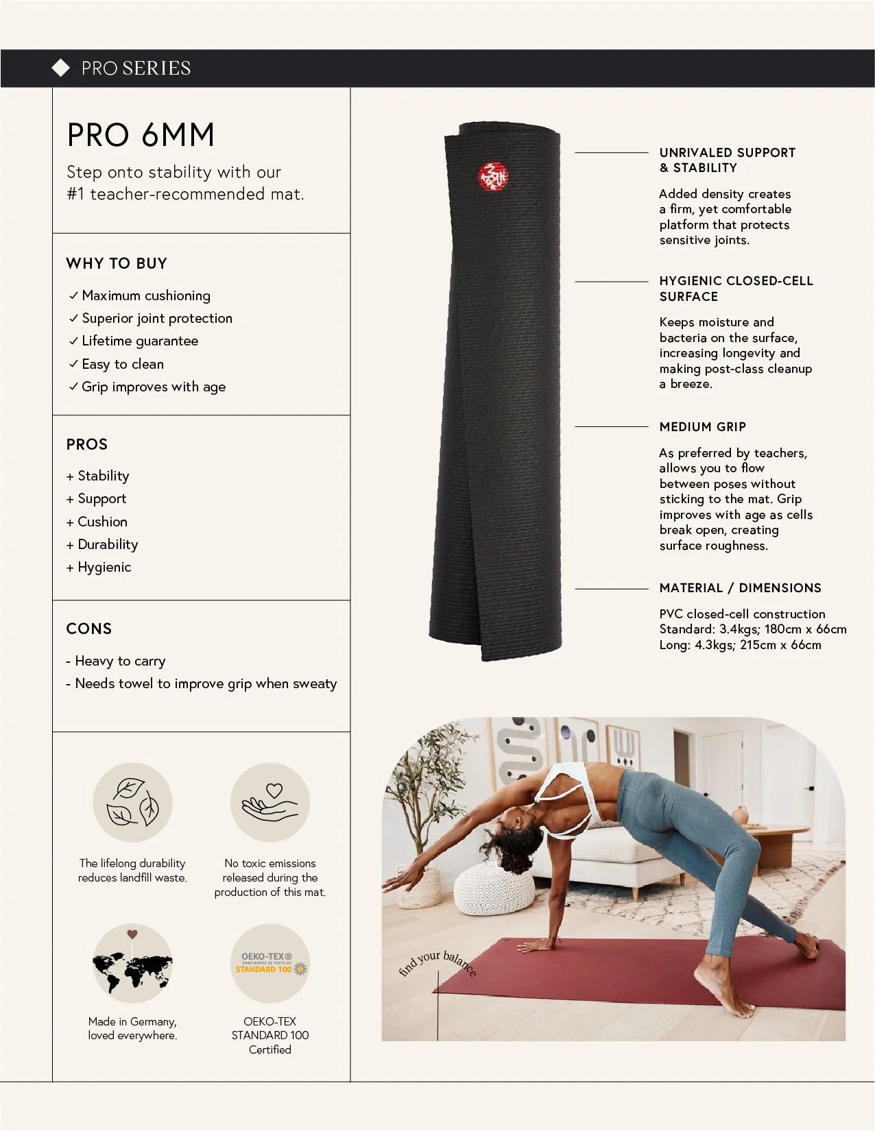 Manduka Yoga Mat PRO Black Sage